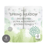 M&S Spring Meadow Ultra Absorbent 3-Ply Kitchen Towels, 2 Rolls, 100 Sheets Per Roll- Buy online at McGrocer