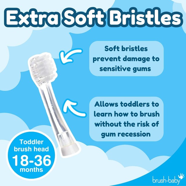Brush-Baby BabySonic replacement toothbrush heads for 18-36 months 4 pack - British product