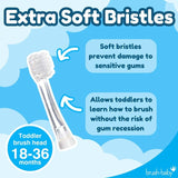 Brush-Baby BabySonic replacement toothbrush heads for 18-36 months 4 pack - British product