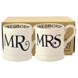 Emma Bridgewater Black Toast Mr & Mrs 1/2 pint mugs - British product