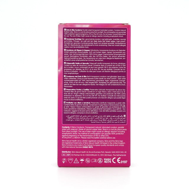Skins Dots & Ribs condoms with dots and ribs - British product