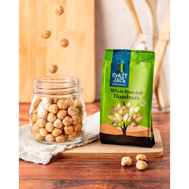 Crazy Jack Organic Whole Blanched Hazelnuts 100g - British product