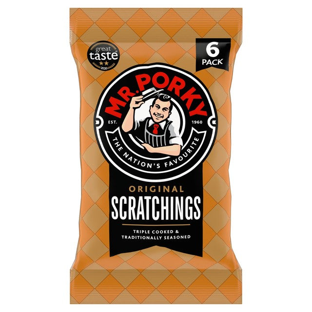 Tayto original pork scratchings 6 x 16g multipack, imported from the UK
