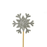 Anniversary House silver glitter snowflake Christmas cupcake toppers 12 pack (British brand)