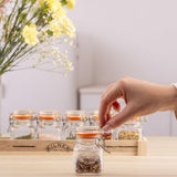 Kilner glass clip top spice jar set with wooden crate, 70ml jars, UK version