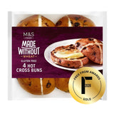 M&S M&S Made Without Gluten-Free Hot Cross Buns 4 per pack- Buy online at McGrocer
