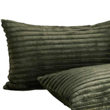M&S fleece bedding set striped green double - British product
