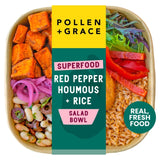 Pollen Grace red pepper houmous salad 275g, imported from the UK