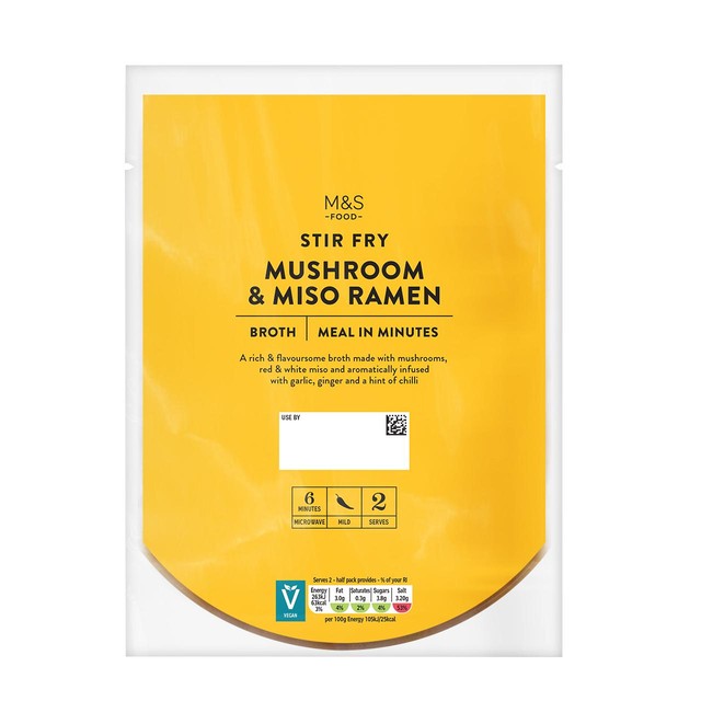 M&S mushroom and miso ramen broth 500g, UK version