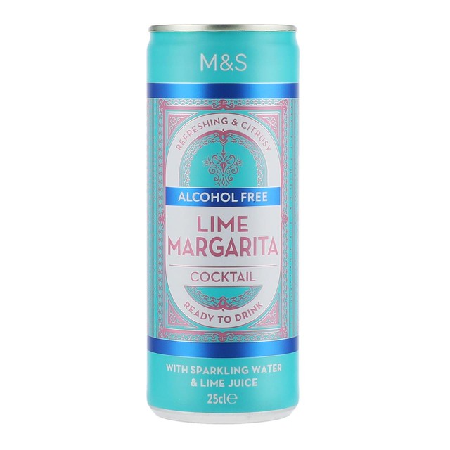 M&S Lime Margarita alcohol-free cocktail can, UK version