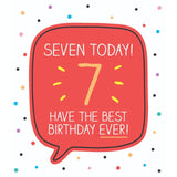 Pigment 7th birthday card 160mm x 176mm - British product