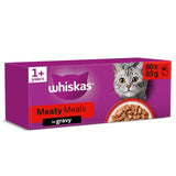 M&S Whiskas 1+ Adult Wet Cat Food Pouches Meaty Meals in Gravy 80 x 85g- Buy online at McGrocer