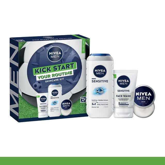 NIVEA MEN Kick Start kit shower gel face wash creme (British brand)