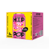 Hip Pop pink grapefruit sparkling drink 4 x 330ml cans, UK version