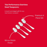 Tala stainless steel 4 piece teaspoon set (British brand)