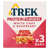 TREK White Chocolate Raspberry Protein Flapjacks 3 x 50g (British brand)