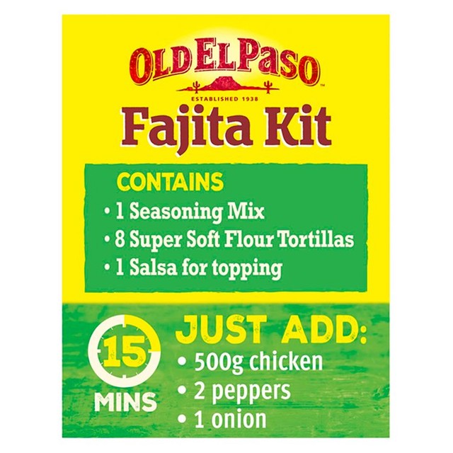 Old El Paso smoky BBQ fajita kit 500g, imported from the UK