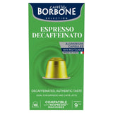 Caffe Borbone decaf espresso coffee capsules 10 pack - British product