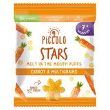 Piccolo Organic Carrot Multigrain Star Puffs 15g, imported from the UK