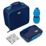M&S Insulated 4-Piece Lunch Set with Bottle, Box, and Ice Pack in Navy- Buy online at McGrocer