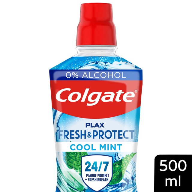 Colgate Plax Cool Mint mouthwash alcohol free (British brand)