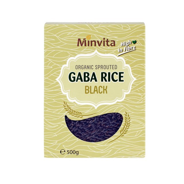 Minvita organic sprouted black GABA rice 500g, imported from the UK