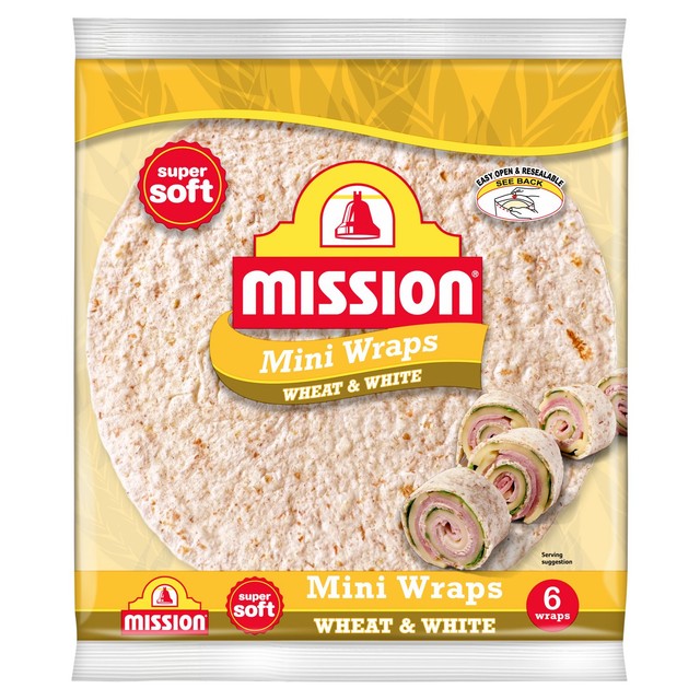 Mission mini tortilla wraps 6 pack, imported from the UK