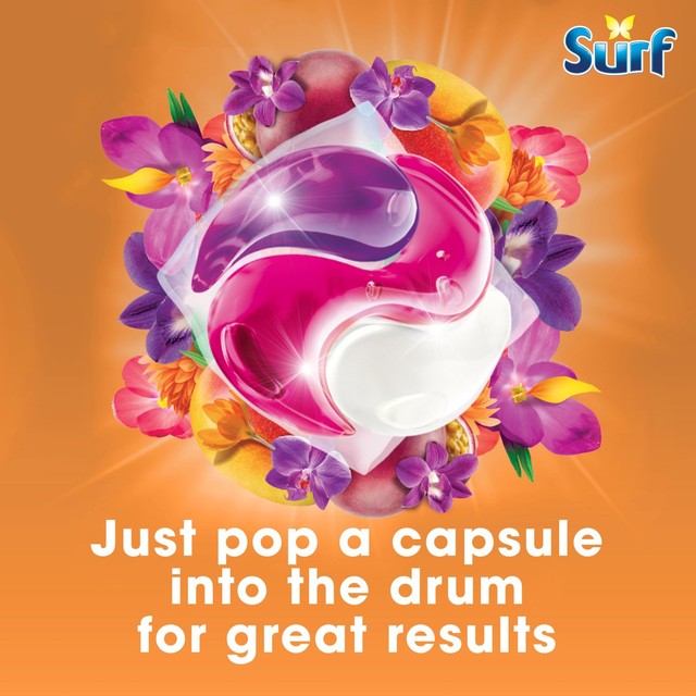 Surf Passion Bloom laundry detergent capsules 26 washes (British brand)