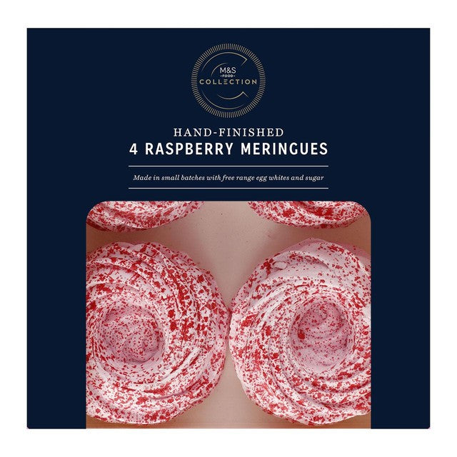 M&S raspberry meringues 120g, imported from the UK