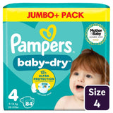 M&S Pampers Baby-Dry Nappies Size 4 (9-14kg) Jumbo+ Pack- Buy online at McGrocer