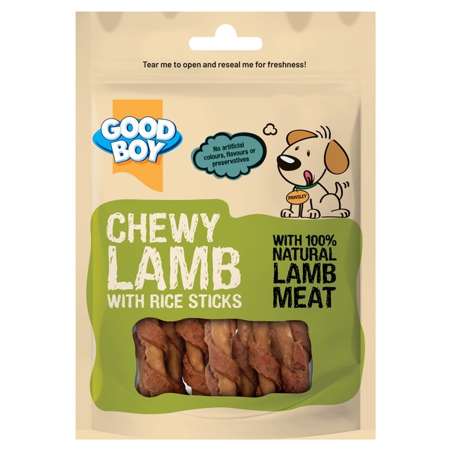 Good Boy lamb rice sticks dog treats, UK version