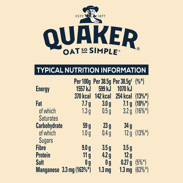 Quaker Big Bowl Original porridge sachets, imported from the UK