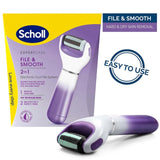 M&S Scholl Two in One Electronic Foot File Purple Electric Pedicure Tool- Buy online at McGrocer