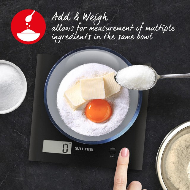 Salter Arc electronic kitchen scale black 490g (British brand)