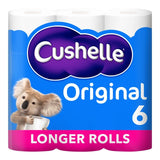 Cushelle Original Mega Toilet Rolls 50% More Sheets 6 Pack
