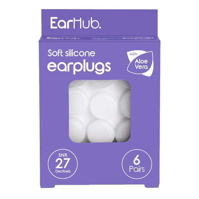 EarHub Sleepwell Soft Silicone Earplugs 6 Pair - British product