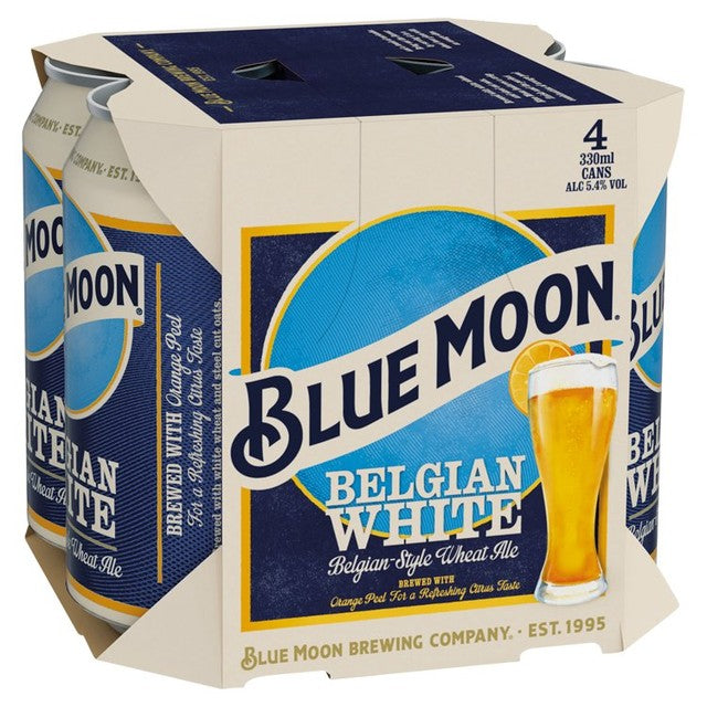 Blue Moon Belgian White wheat beer 4 x 330ml - British product