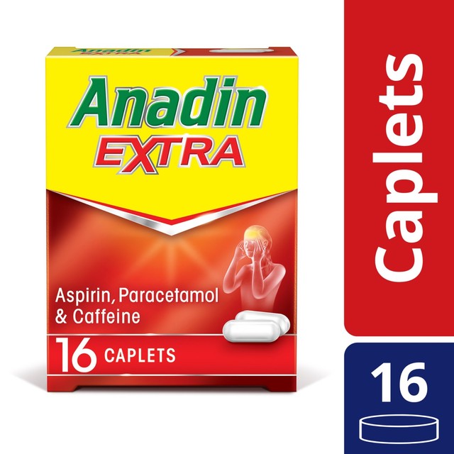 Anadin Extra pain relief caplets 16s, UK version