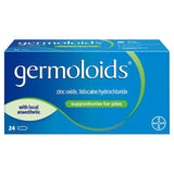 Germoloids Triple Action Haemorrhoids & Piles Suppositories 24 suppositories, UK version