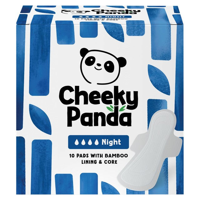 Cheeky Panda bamboo core night pads 10 pack 350mm (British brand)