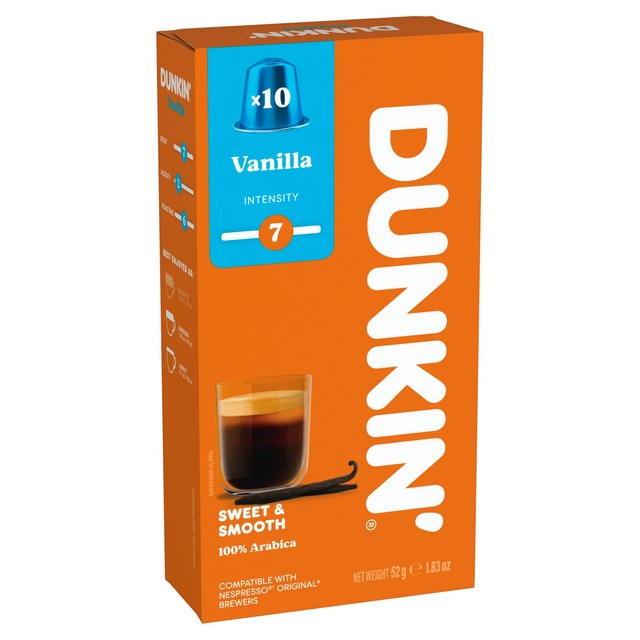 Dunkin Vanilla Nespresso compatible coffee pods (British brand)
