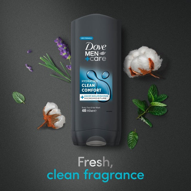 Dove Men+Care Clean Comfort body wash 400ml - British product