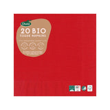 Duni Red Compostable Paper Napkins 20 Pack, imported from the UK