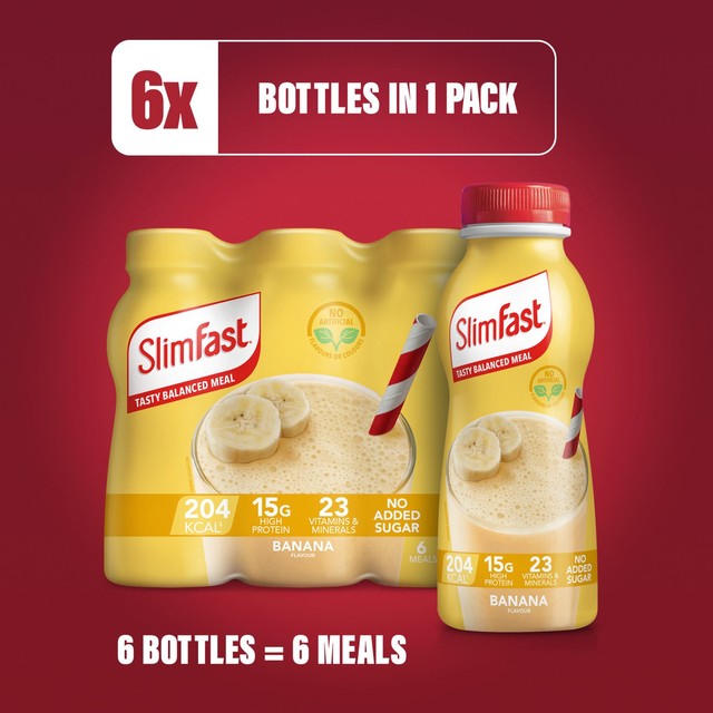 SlimFast banana milkshake multipack 6 x 325ml (British brand)