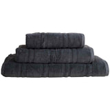 M&S Egyptian cotton striped bath towel in charcoal, imported from the UK