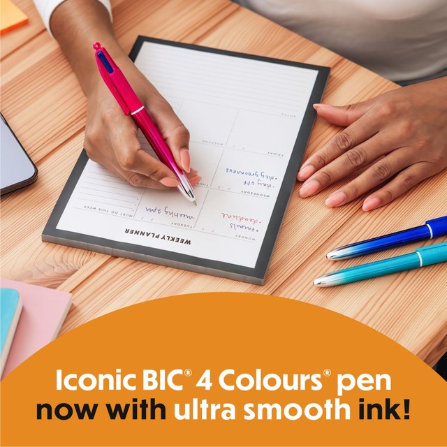 BIC 4 Colours Smooth Gradient ballpoint pens pack of 3 - British product