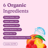 Little Freddie organic peaches and raspberries baby food pouch 100g, UK version