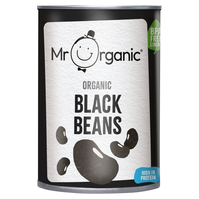 Mr Organic organic black beans 400g, imported from the UK