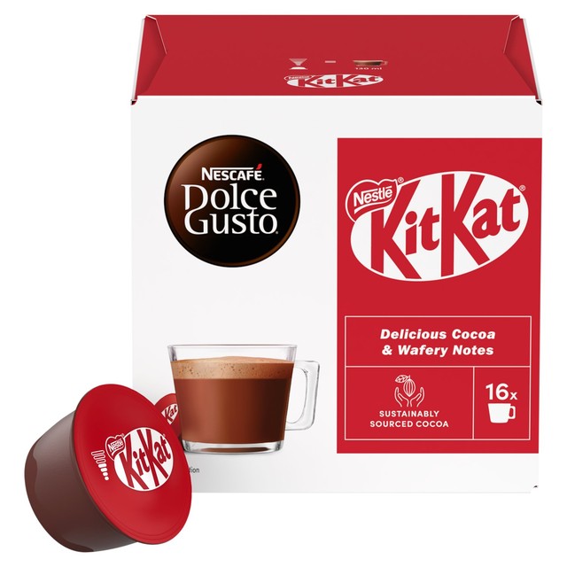 Nescafe Dolce Gusto Kit Kat hot cocoa pods 256g, imported from the UK