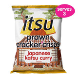 Itsu katsu curry prawn cracker crisps sharing bag (British brand)
